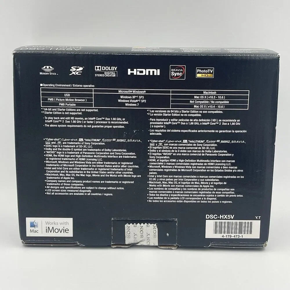 Sony Cyber-shot DSC-HX5V 10.2MP Digital Camera - Black (Full Box & Accessories)